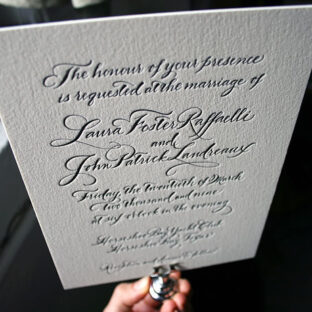 Letterpress calligraphy - wedding invitations - Bella Figura