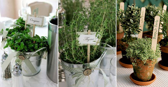 Eco wedding reception favors