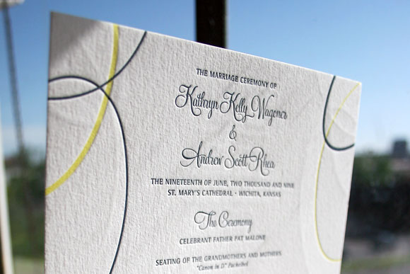 Letterpress Wedding Program