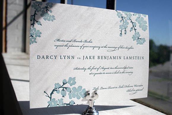 Mimosa Letterpress Wedding Invitation by Bella Figura