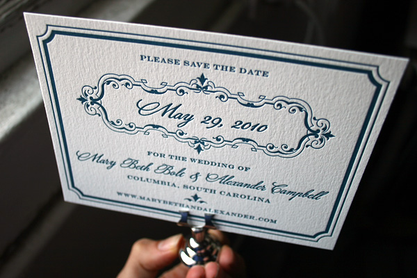 Marais Letterpress Save the Date by Bella Figura