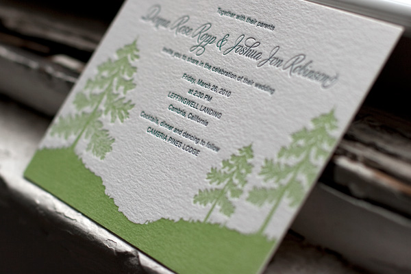 Adirondack Letterpress Wedding Invitations by Bella Figur