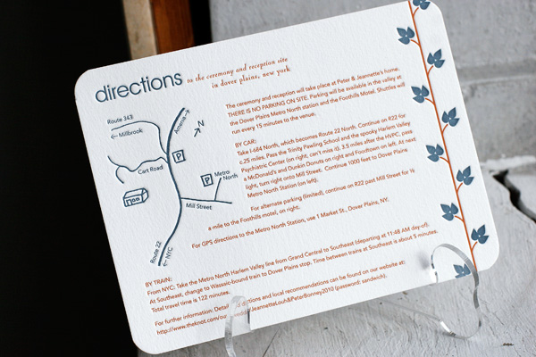 Wedding Direction Cards