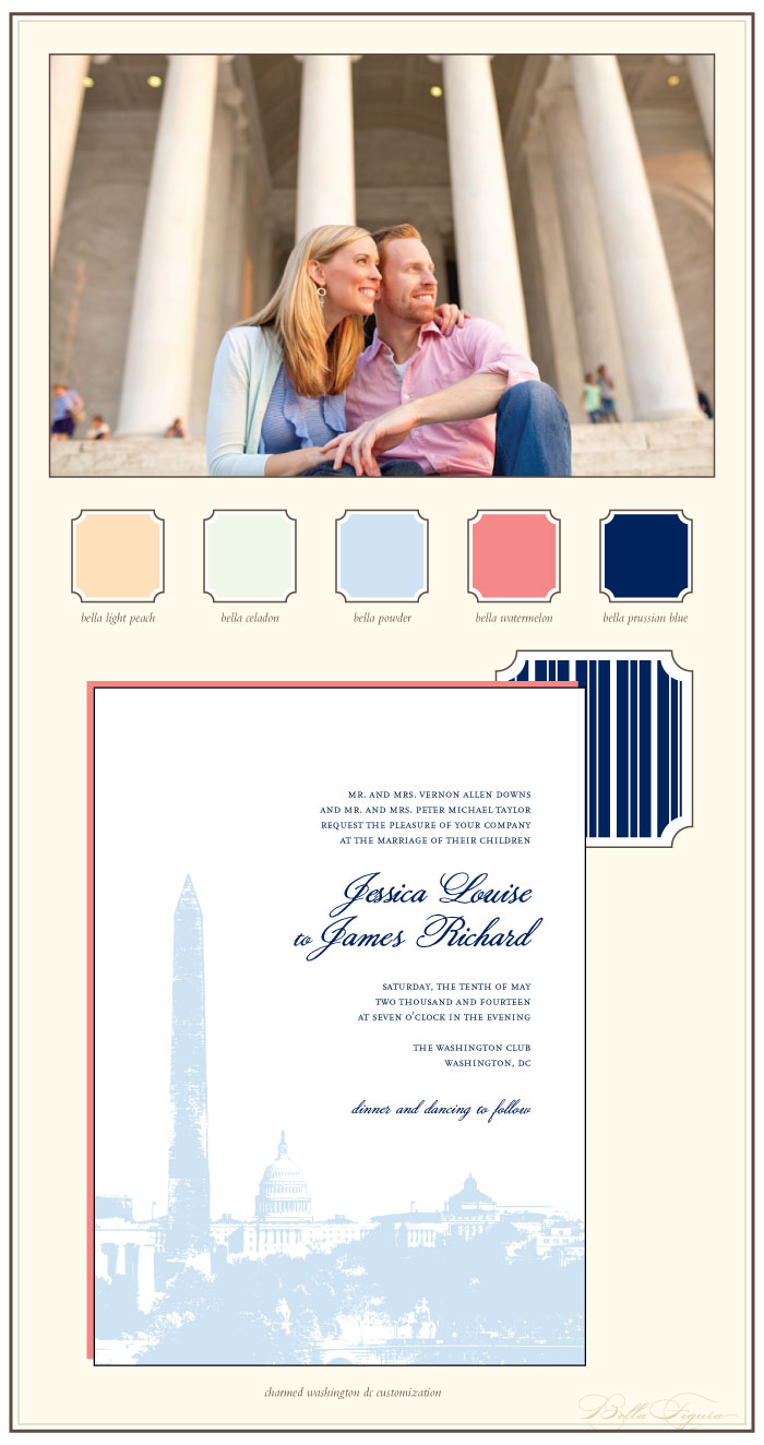 washington dc themed letterpress invitations