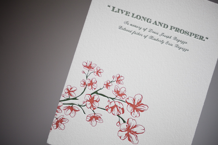 vibrant floral letterpress program covers