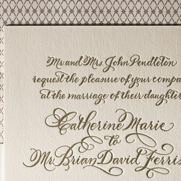 Classic Calligraphy letterpress wedding invitations