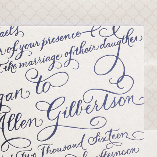 New Calligraphy wedding invitations from Bella Figura
