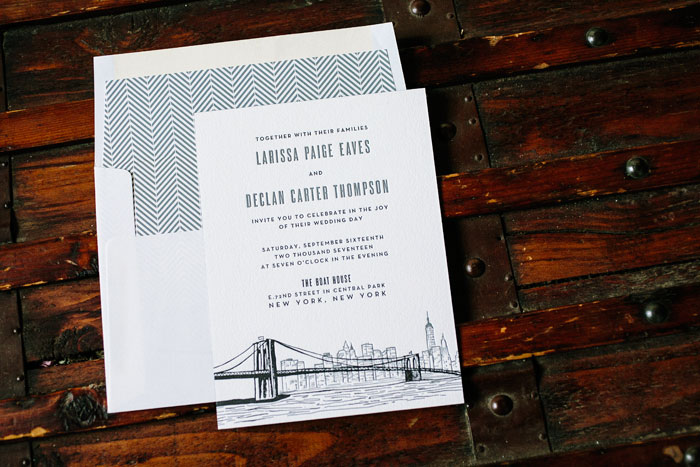 Bright Lights letterpress wedding invitation by Courtney Jentzen for Bella Figura | on sale during the month of September 2014