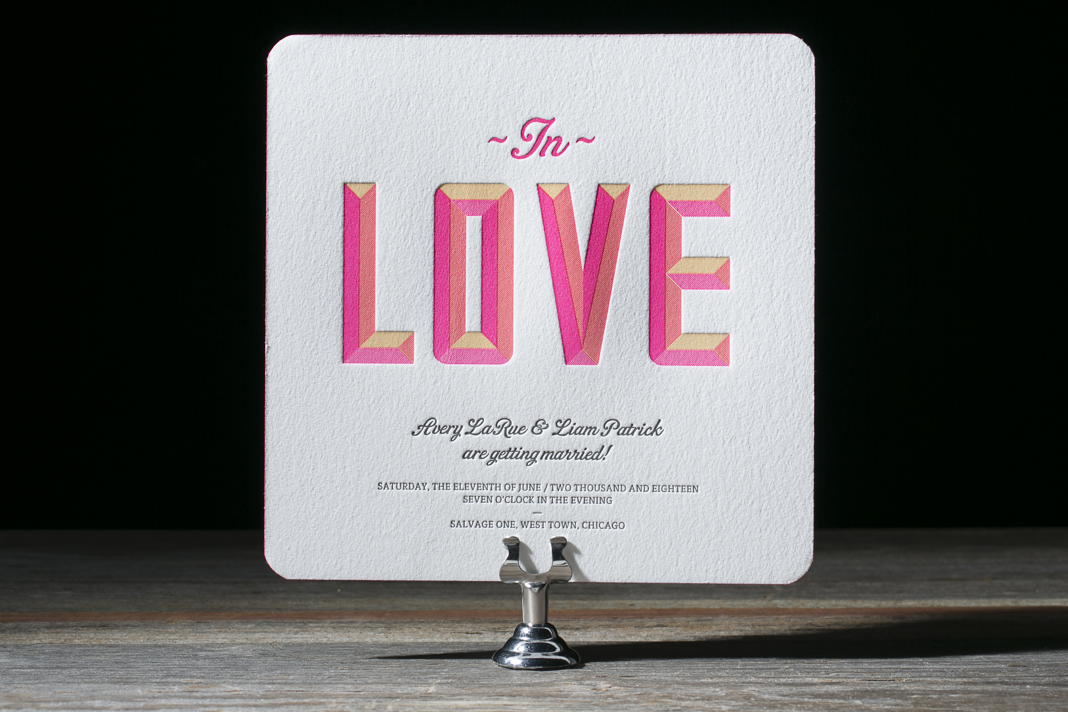 Avery Bold neon wedding invitations