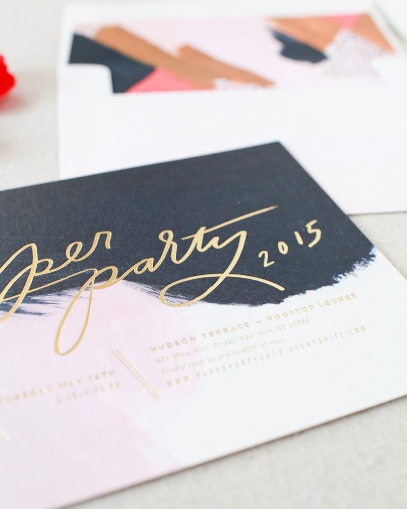 Paper Party 2015 invitations - design by Moglea, printing by Bella Figura, calligraphy by Meant to Be Calligraphy for Paper Party 2015, hosted by Oh So Beautiful Paper