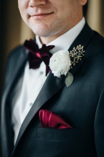 Real Bella Figura groom with a #marsala bow-tie