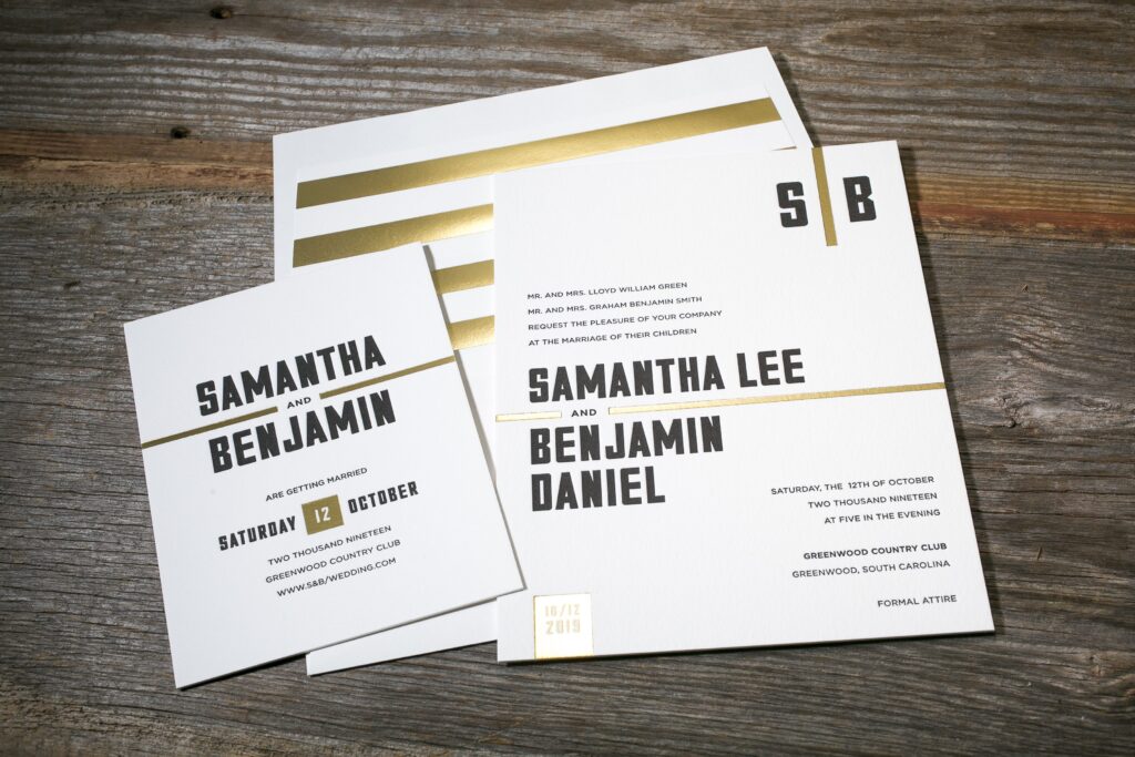 Hemsworth wedding invitations by Kyle Laatsch for Bella Figura