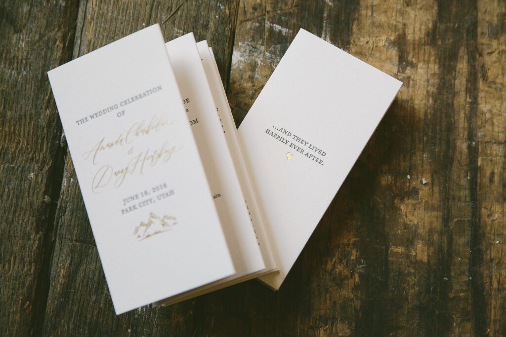 wedding ceremony program featuring Jewish customs | Bella Figura