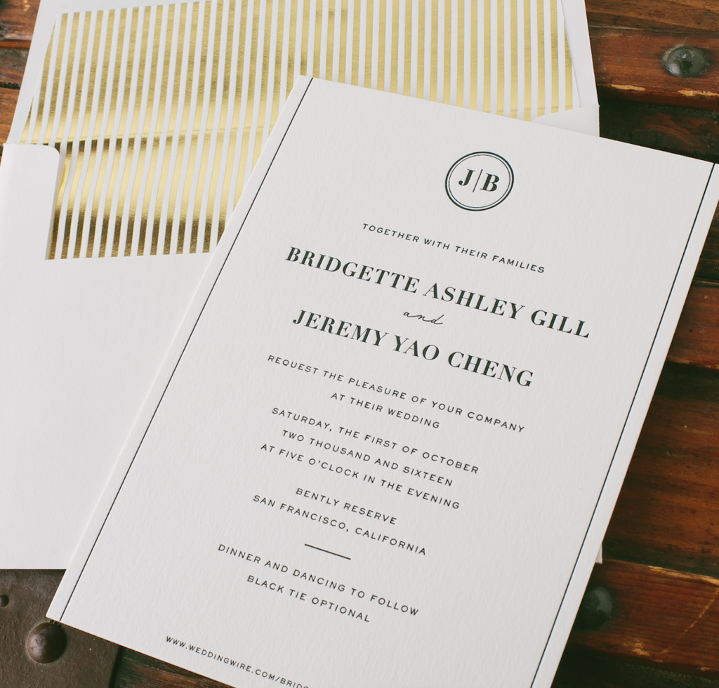 classic black letterpress wedding invitations - Bella Figura