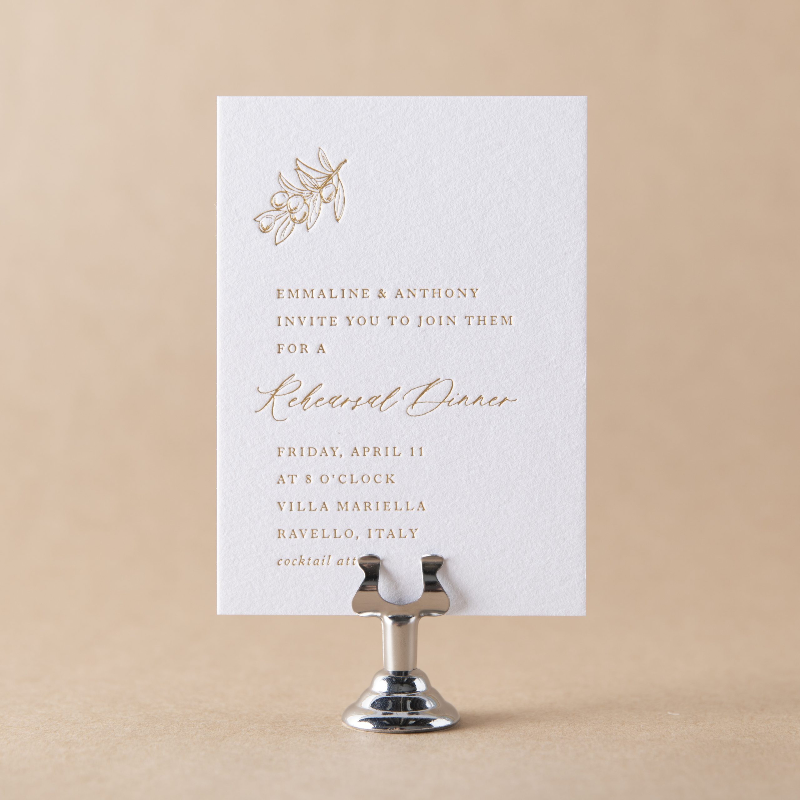 Ravello rehearsal dinner invitation design