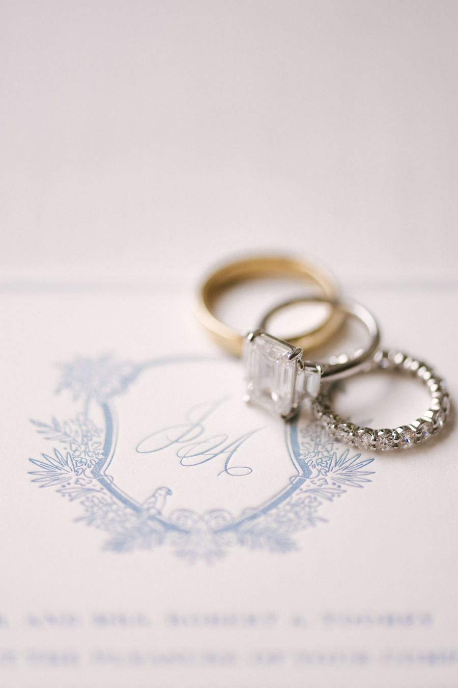 Bella Figura Letterpress Wedding Invite Crest