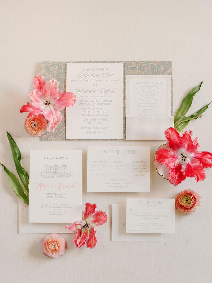 Bella Figural letterpress wedding suite
