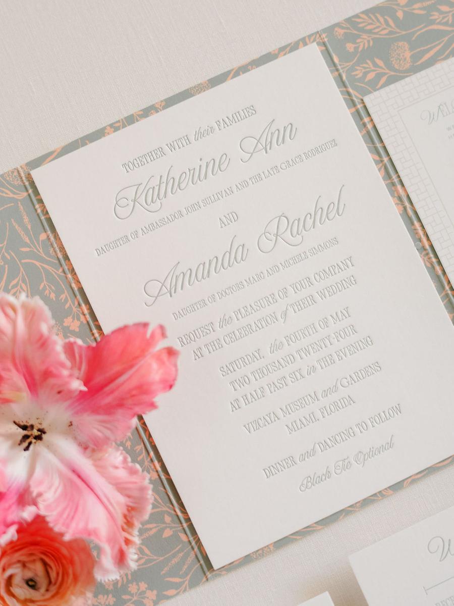 Bella Figura letterpress wedding invitation
