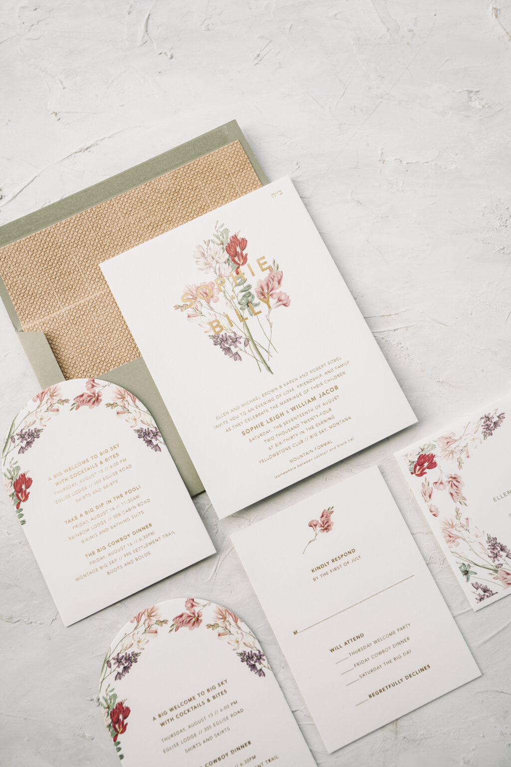Bella Figural Floral Wedding Suite