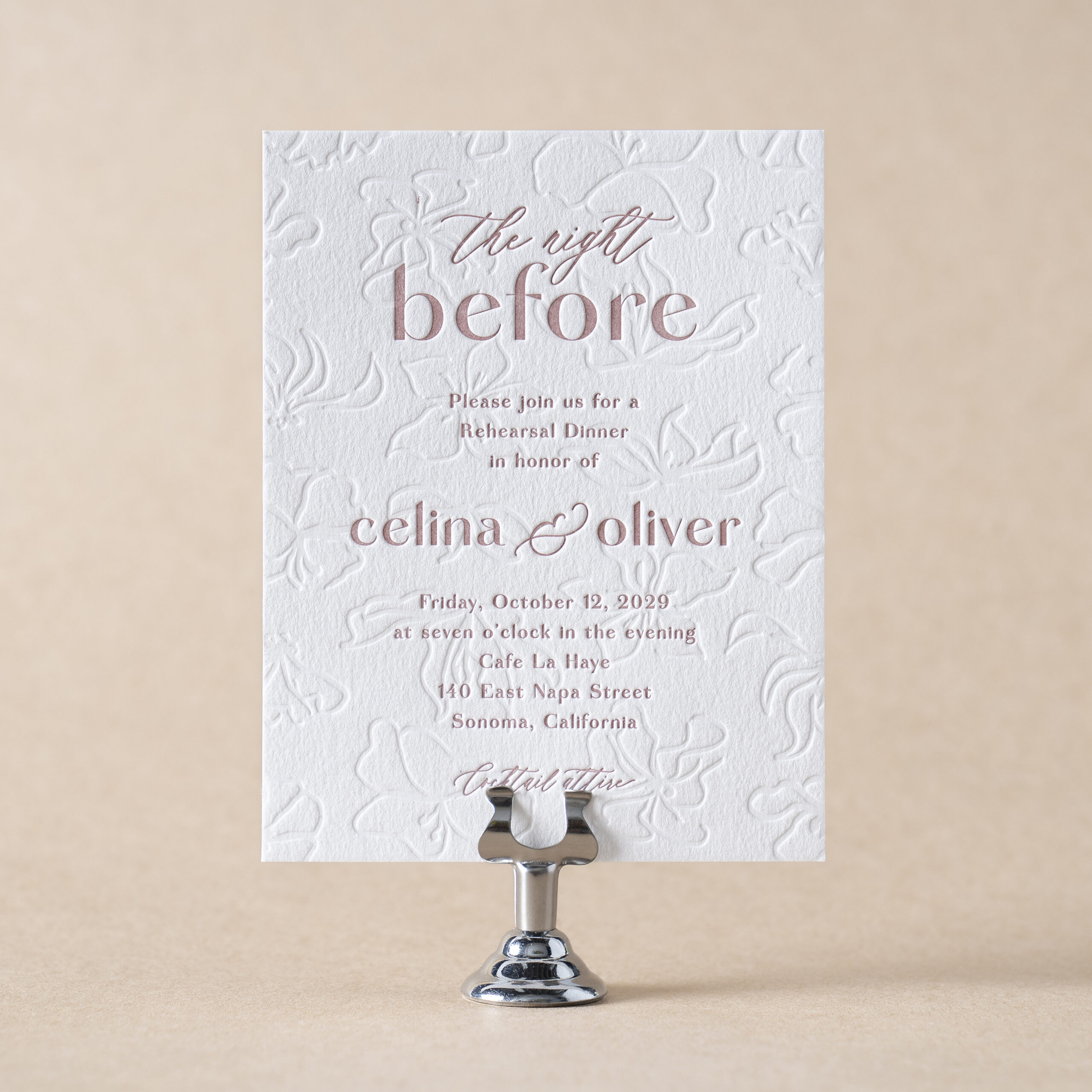 Celina Rehearsal Dinner Card design