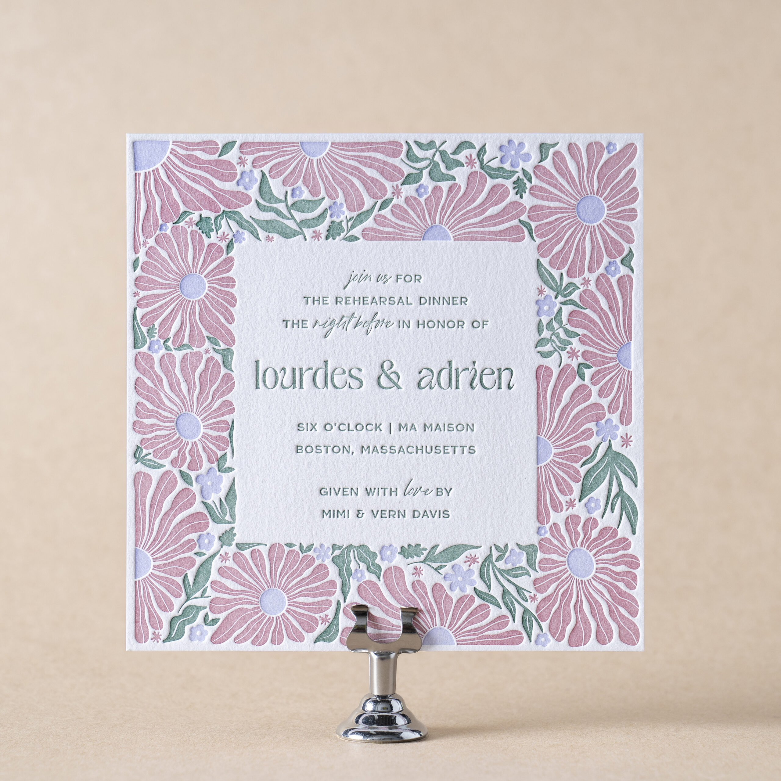 Cyrus Rehearsal Dinner Card design