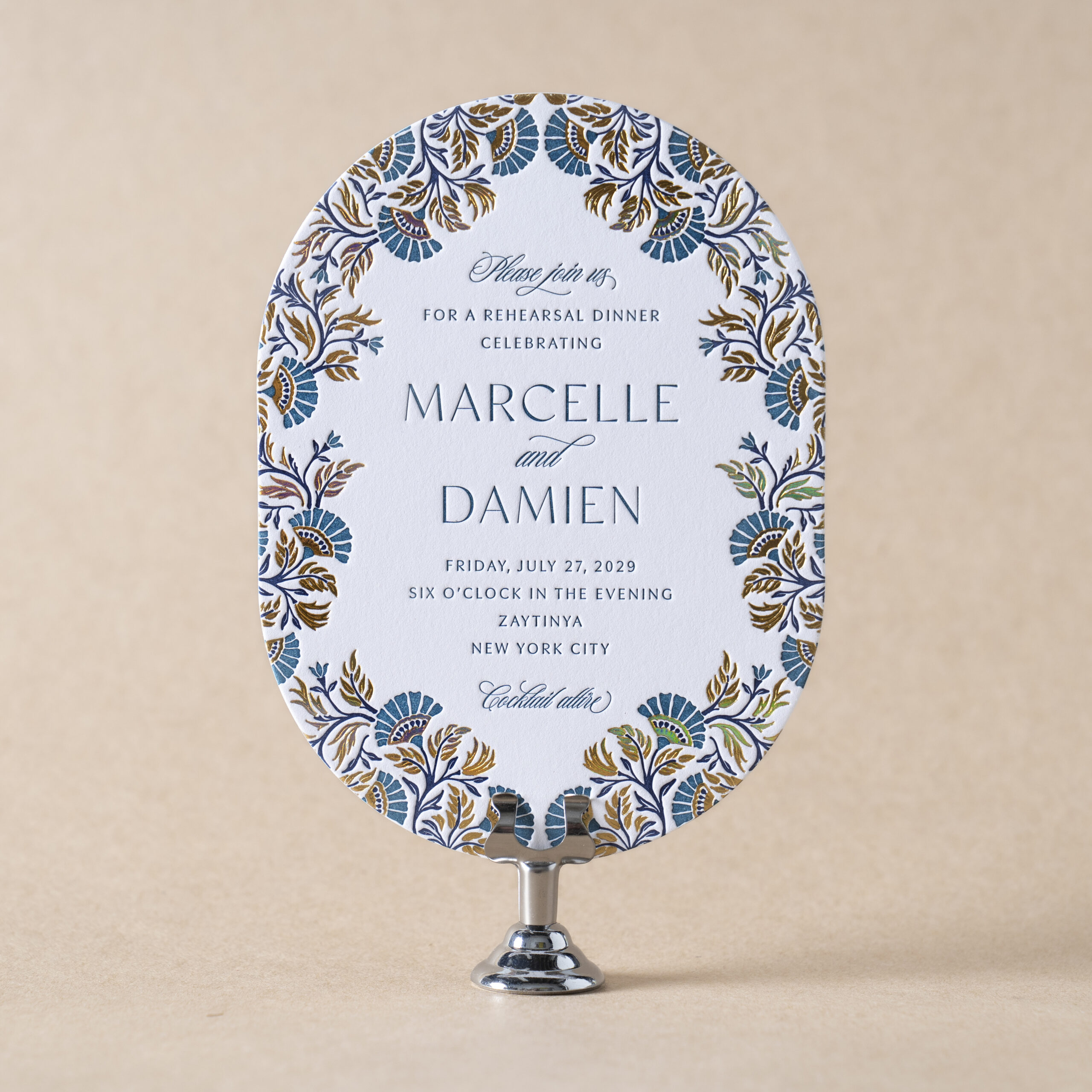 Marcelle Rehearsal Dinner Card design