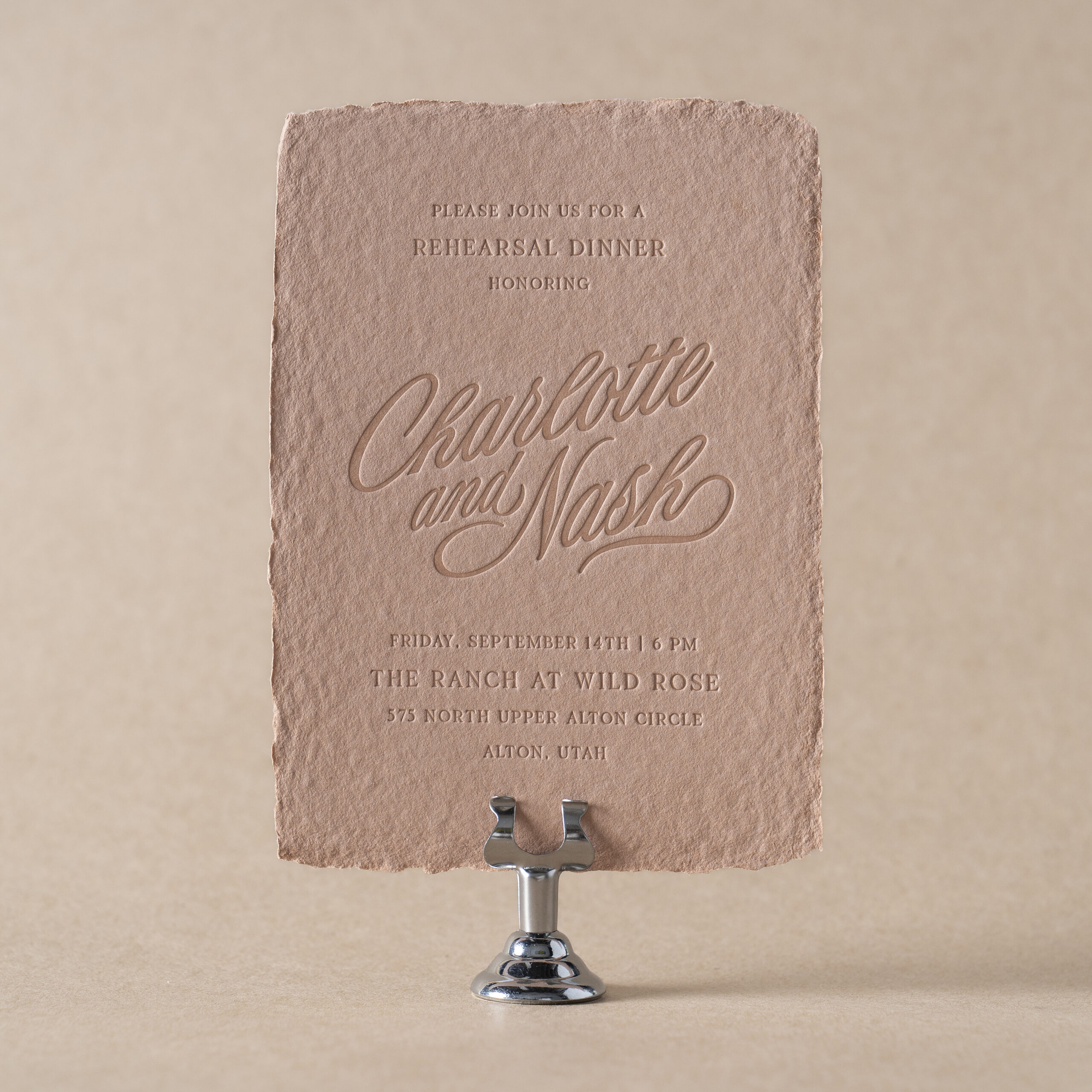 Nash Rehearsal Dinner Invitation design