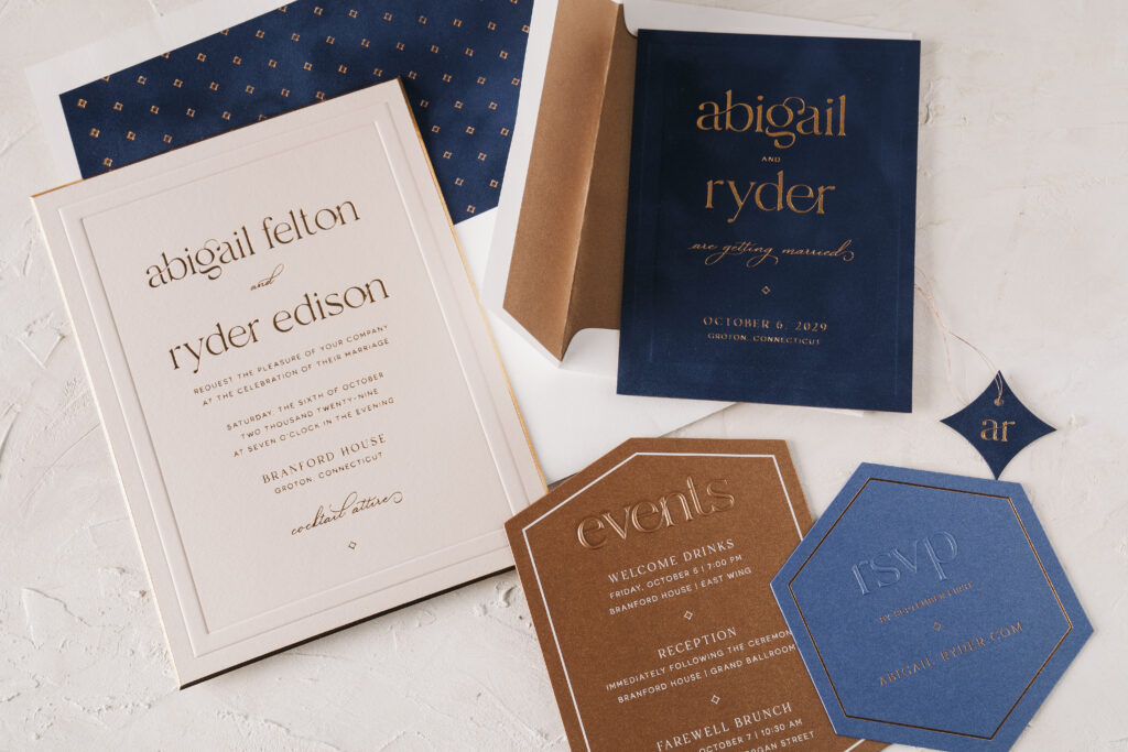 Bella Figura foil stamped invitations
