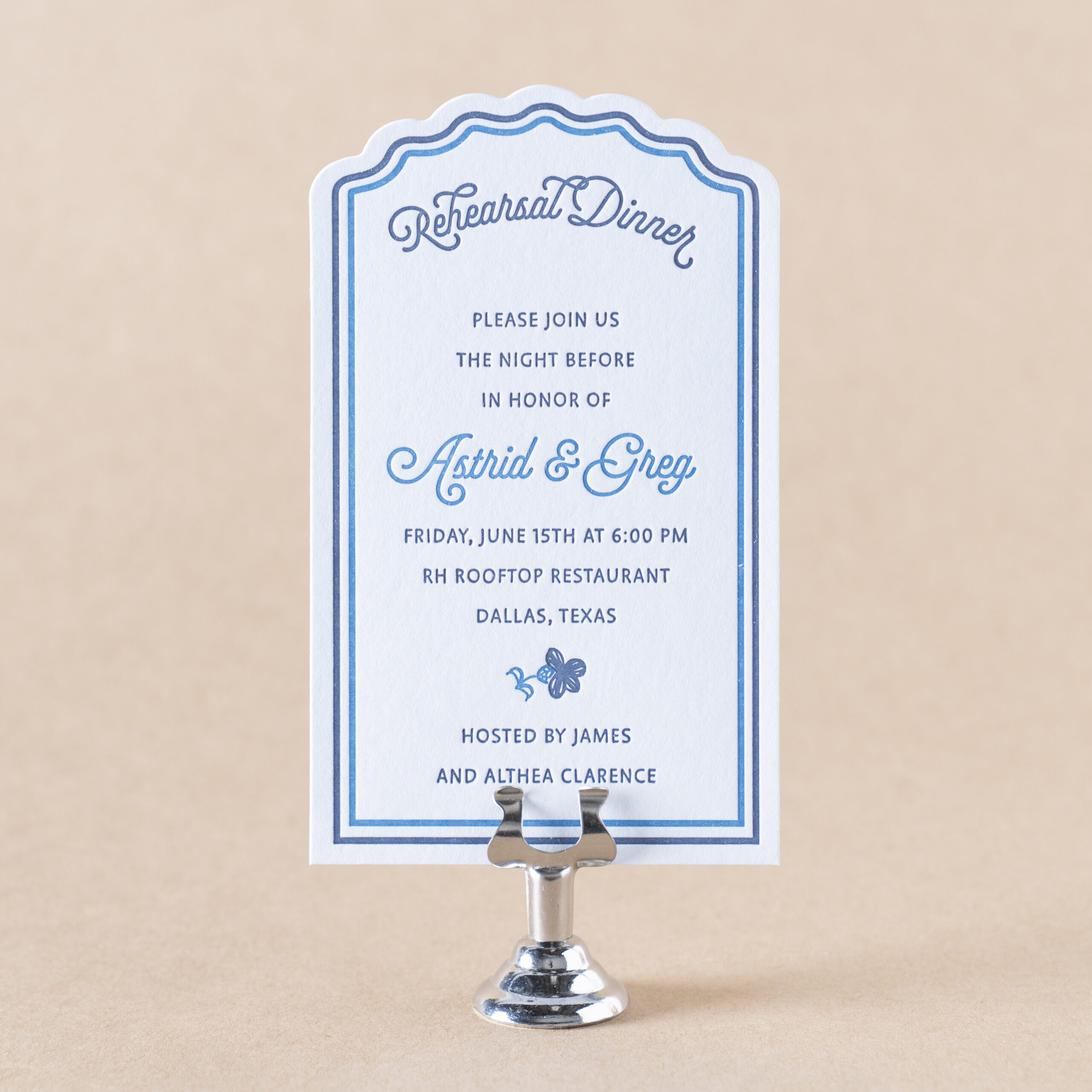 Astrid Rehearsal Dinner Card design