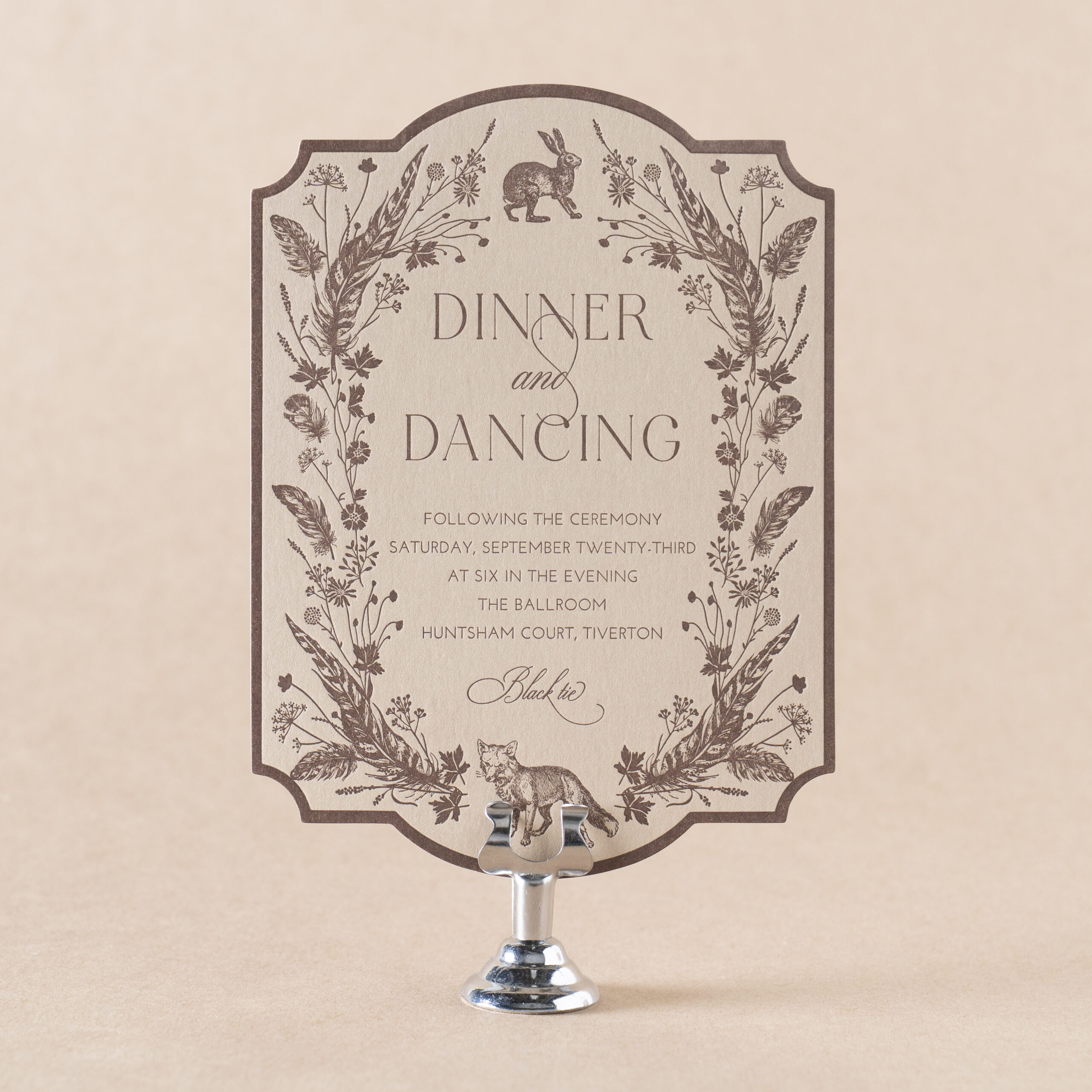 Devonshire Reception Card design