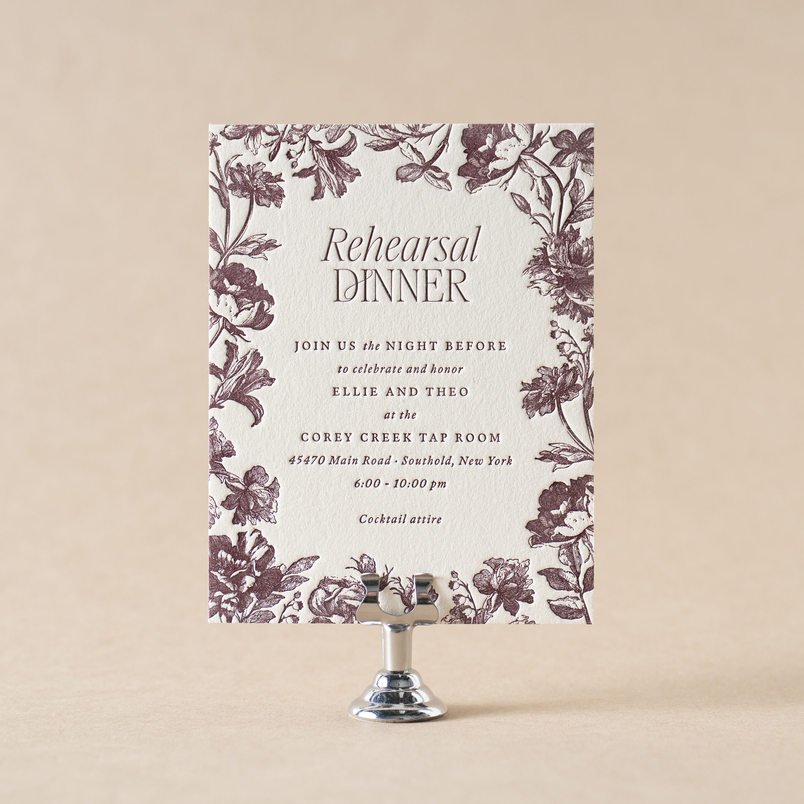 Harkness Rehearsal Dinner Card design