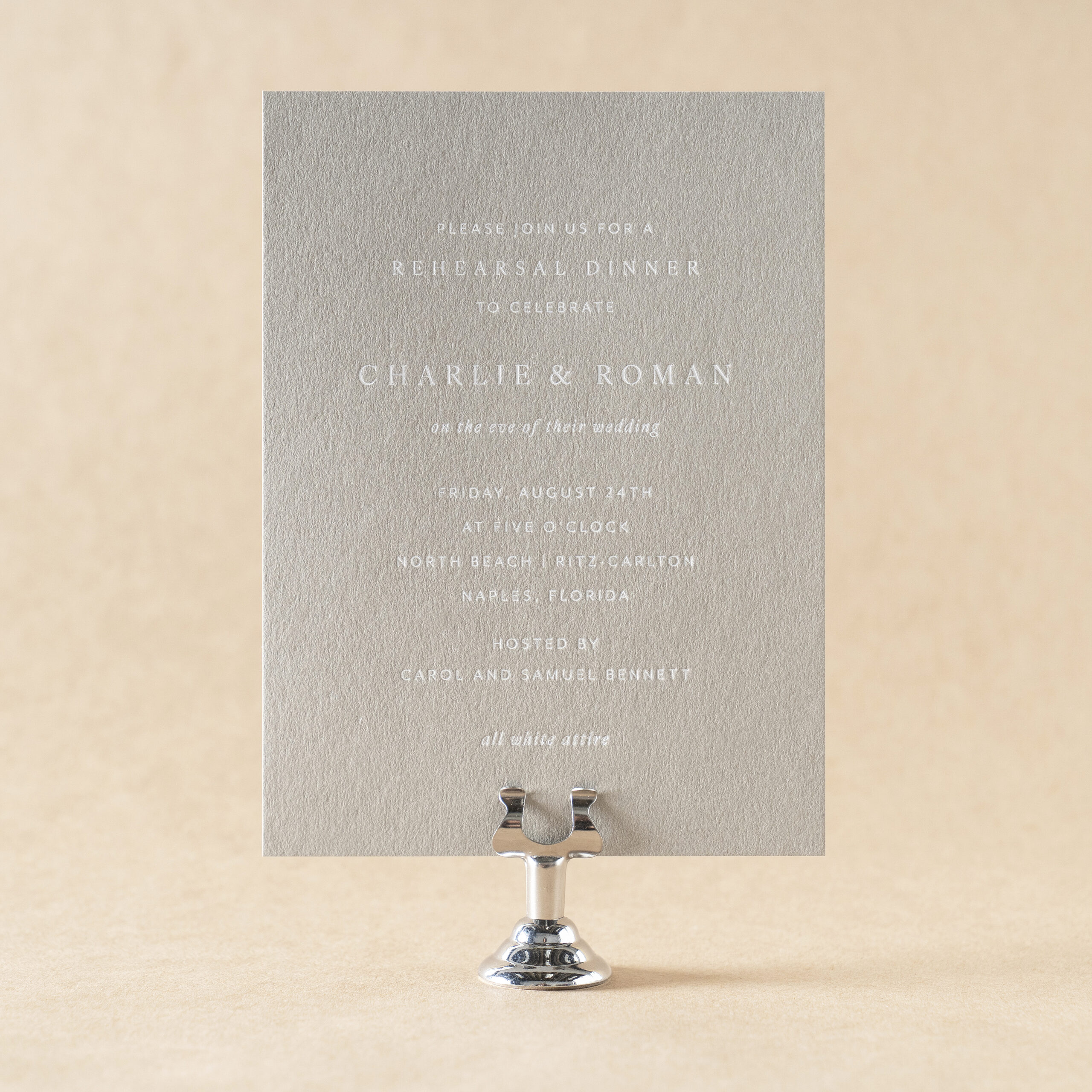 Sedna Rehearsal Dinner Card design