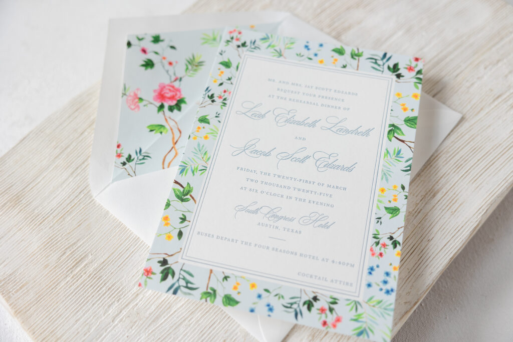 Floral Rehearsal Dinner Invitation