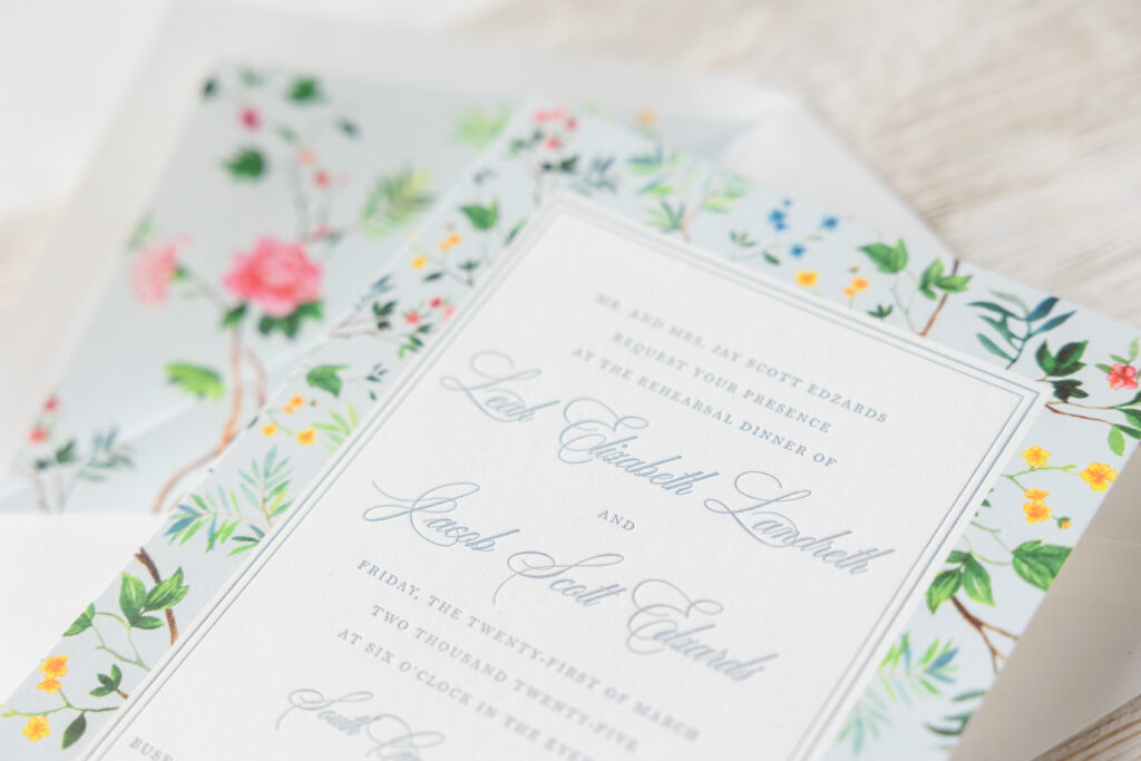 Bella Figura Floral Rehearsal Dinner Invitation