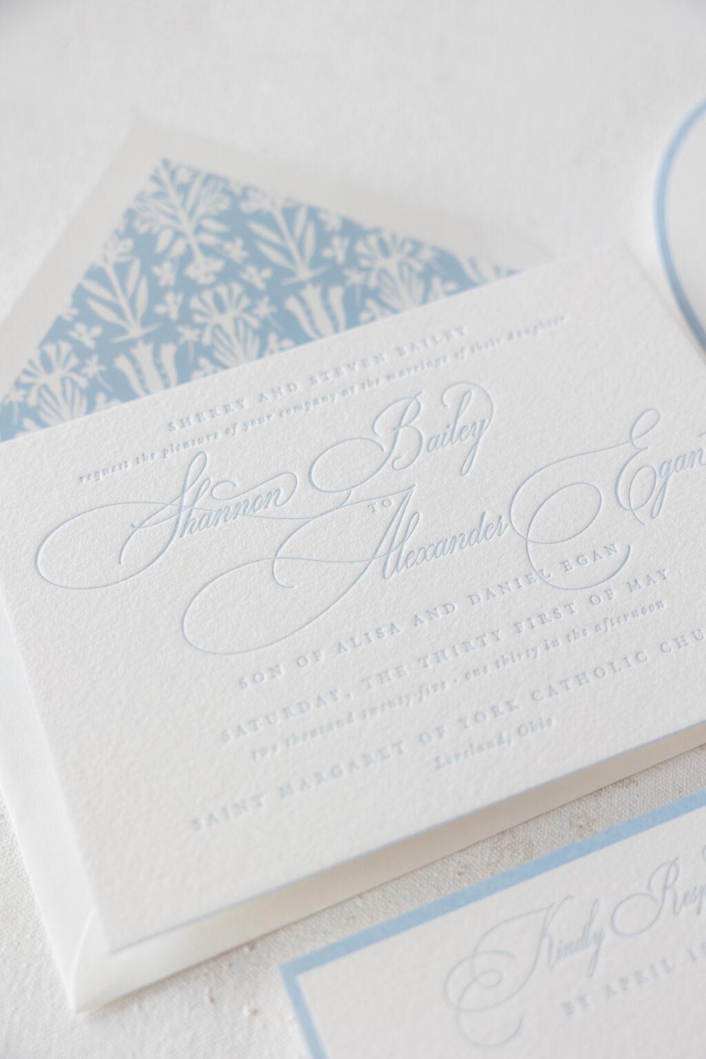 letterpress wedding invitation