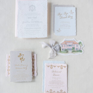 Deckle Edge Invitations for French Wedding