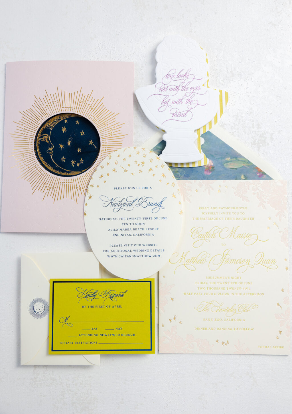 Bella Figura celestial wedding invitation set