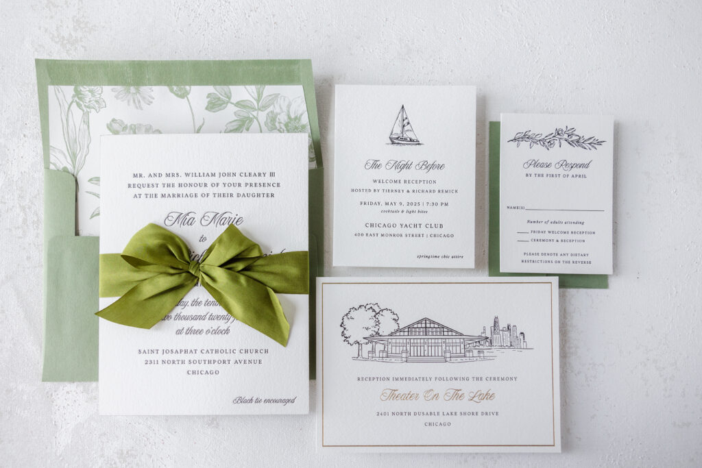 Modern Black Tie Wedding Invitation
