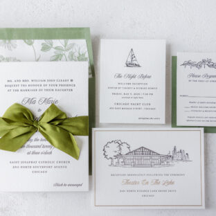 Modern Black Tie Wedding Invitation