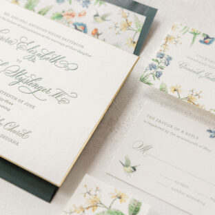 Hand Calligraphy Letterpress Wedding Invitation