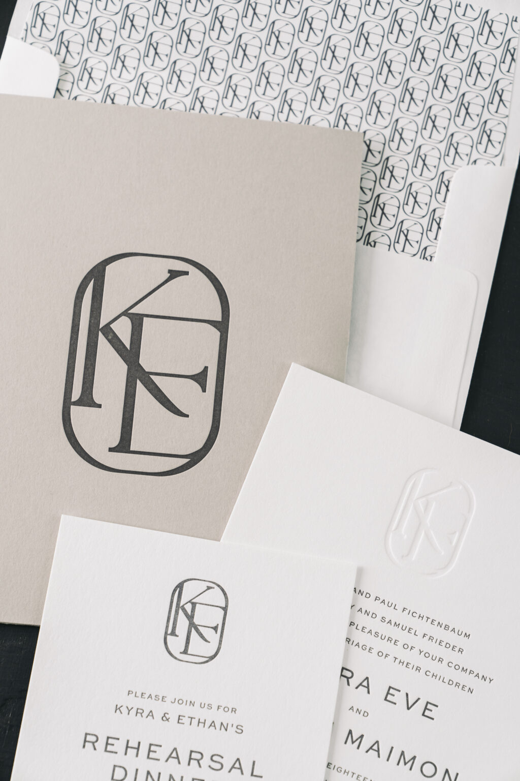 Custom Monogram Wedding Invitation Suite