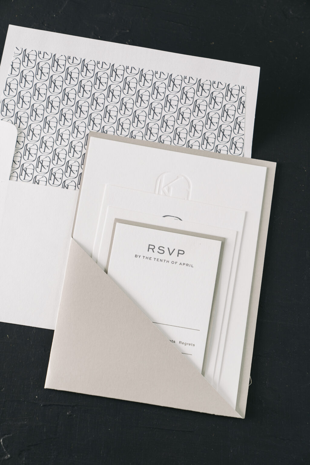 Custom Monogram Wedding Invitation