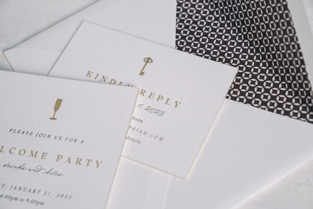 letterpress and foil stamp details