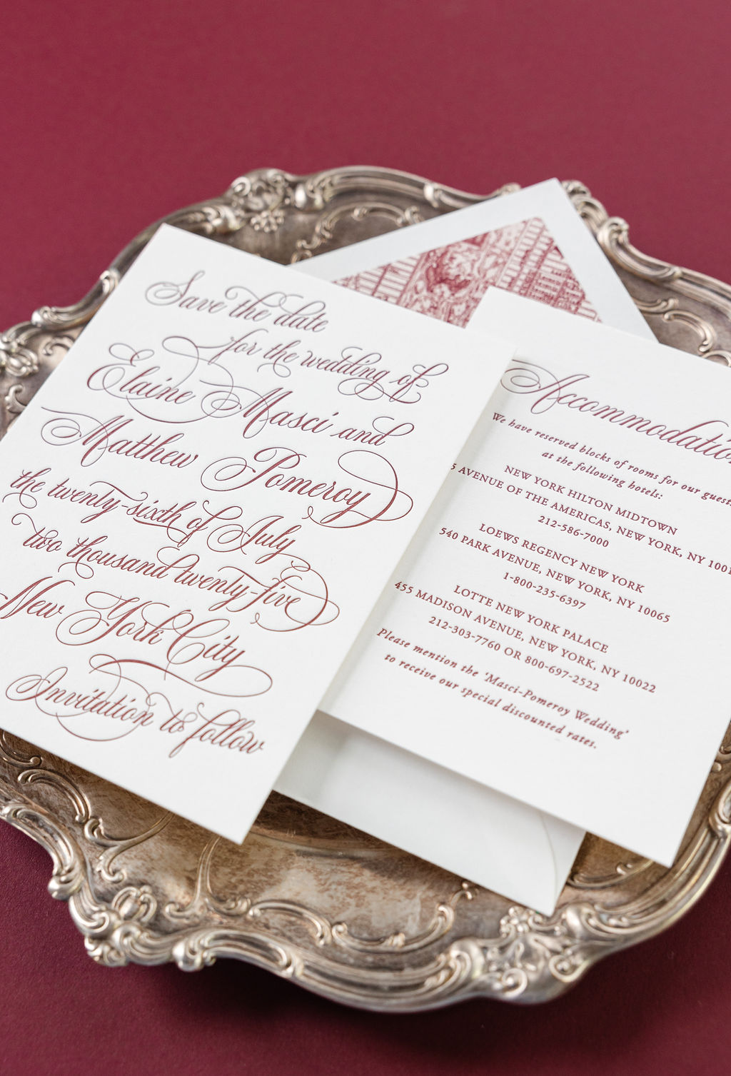 Bold Save the Date and Accommodations Card