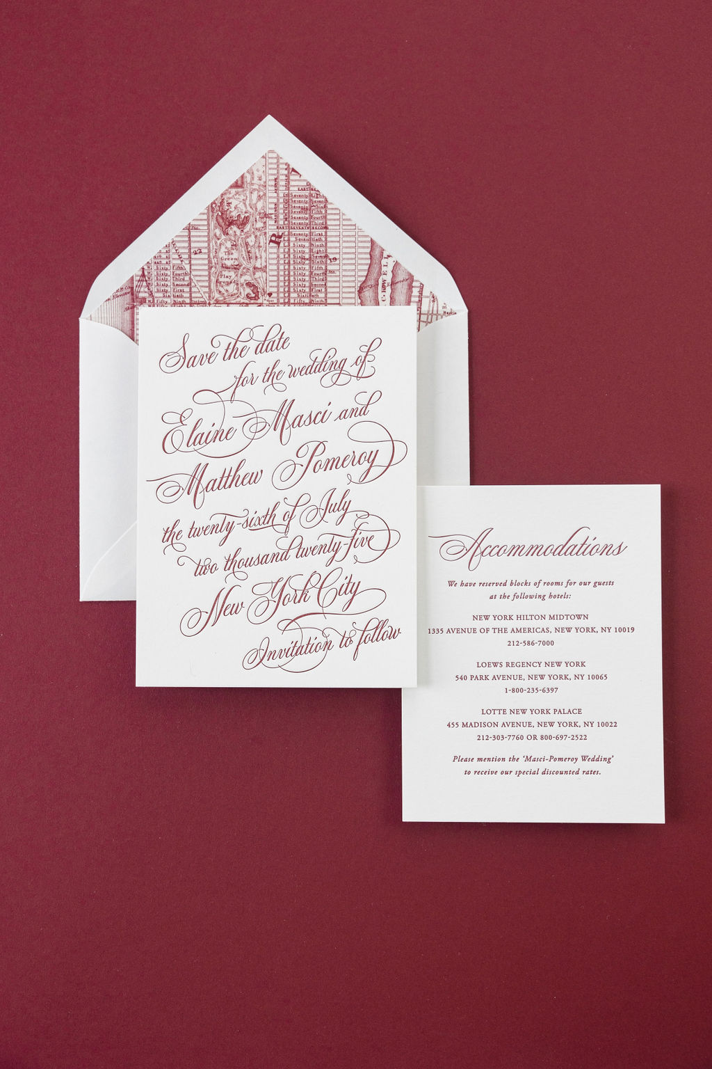 Letterpress Save the Date & Details Card