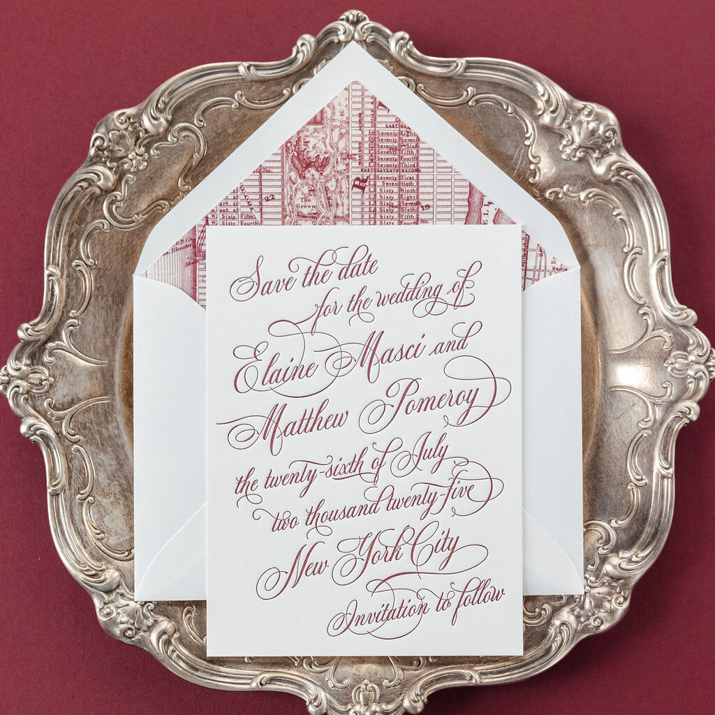 Letterpress Save the Date