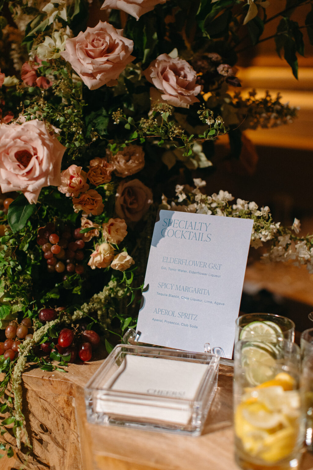 Wedding Bar Menu