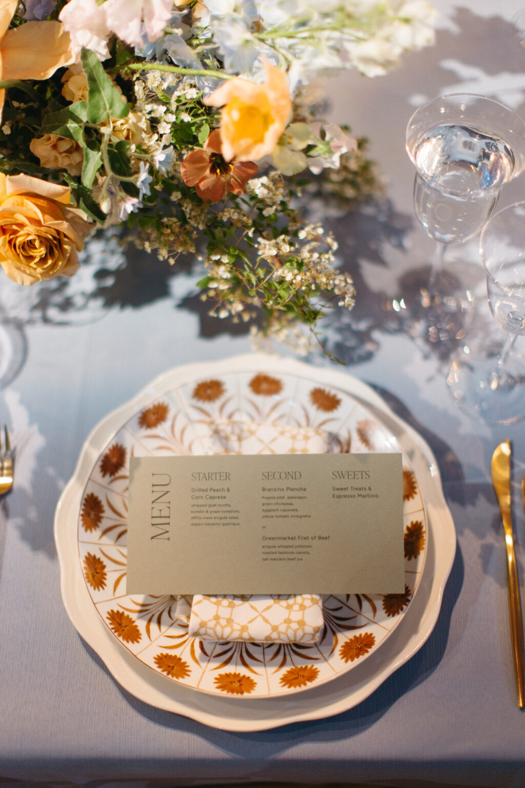 Wedding Menu Card Back