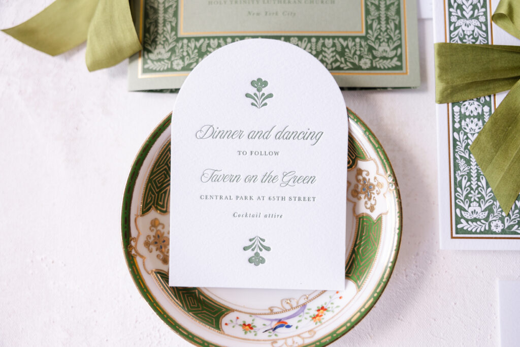 Letterpress Reception Card