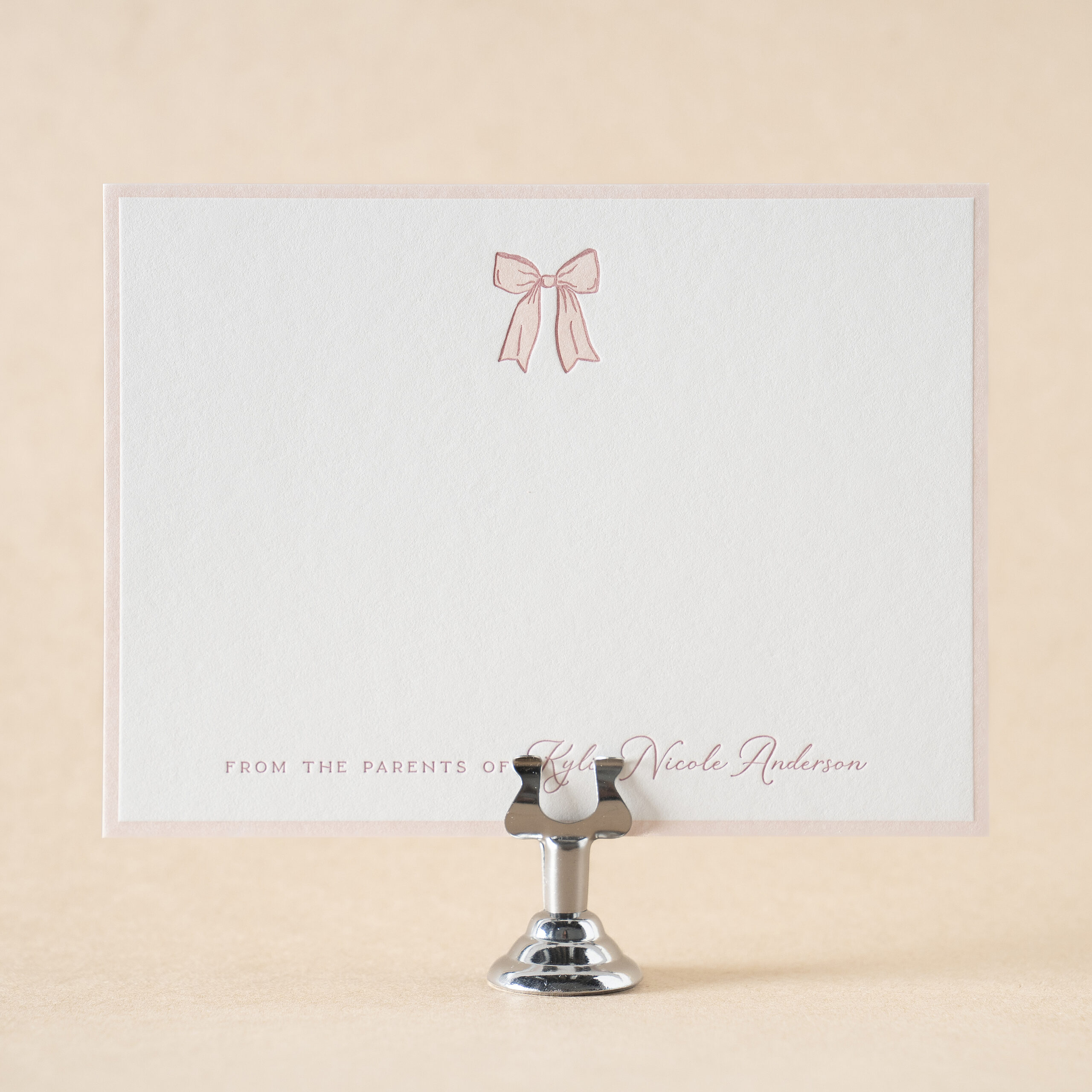 Kylie Social Note Card design